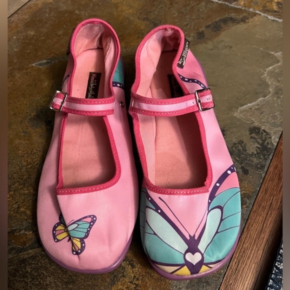 Hot Chocolate Design Mini Butterfly Mary Jane Flats Pink Green Purple Sz 33/3.5 - Picture 3 of 7